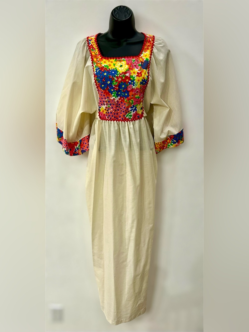 Deadstock Vintage 60s Great Entertainers Sears Floral Boho Hippie Tunic Dress